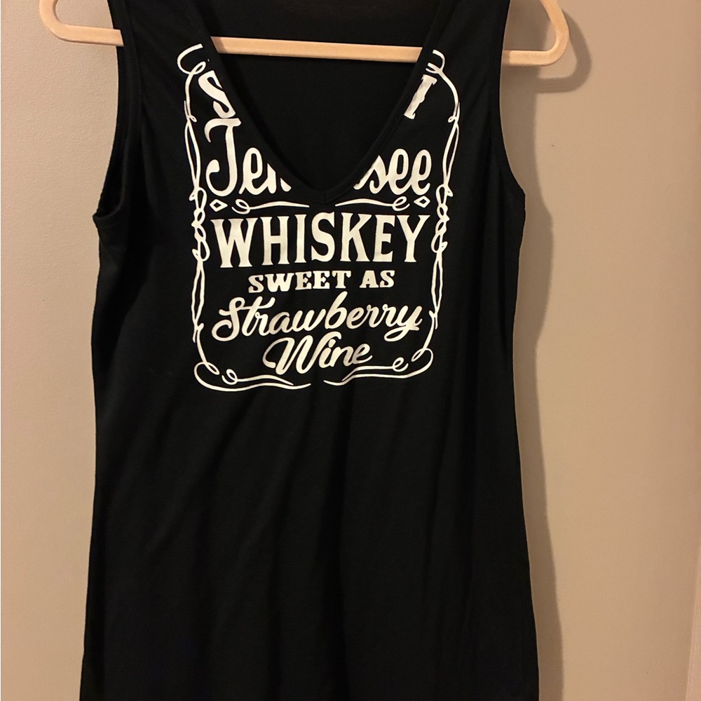 Black Sleeveless Tank Top with Vintage Graphic Design
